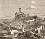 Rudno - Zamek Tenczyn w 1871 roku na drzeworycie Franciszka Wastkowskiego